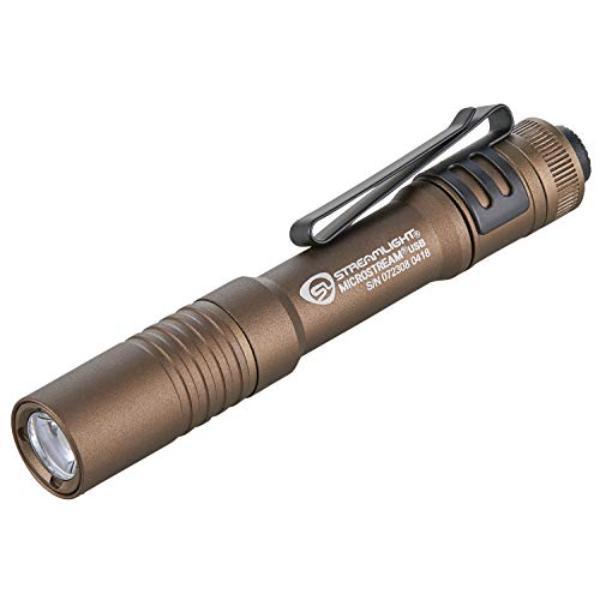 tek NT82354 UNO1RC Streamlight 66609 MicroStream 250-Lumen EDC Ultra-Compact Flashlight with USB Rechargeable Battery, Box Coyote