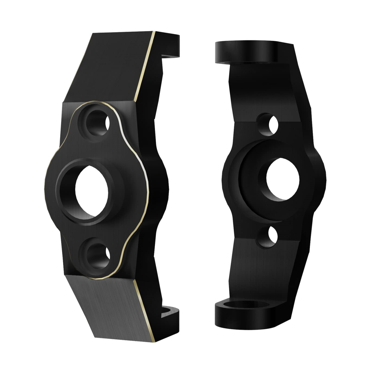 tek NT82503 UNO1RC Brass Caster Blocks C-Hubs Front Counterweight for TRX4M Upgrade Parts 1-18 RC Crawler Car, Black 2 Piece