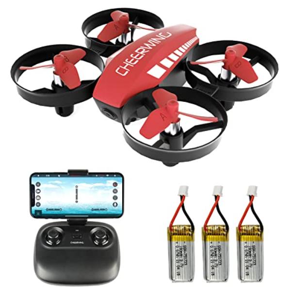 tek NT83088 Cheerwing CW10 Mini RC Drone with Camera for Kids Wi-Fi FPV Drone, Gift Toy for Boys & Girls with Auto Hovering, Voice Control