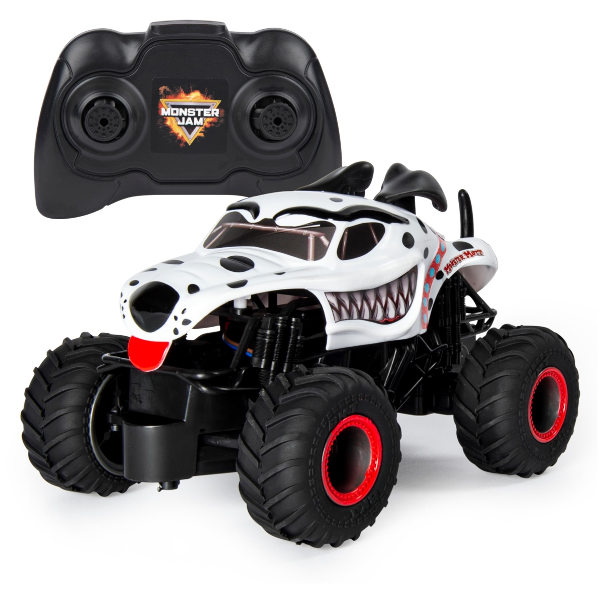tek NT73917 Monster Jam 1-24 Scale 2.4GHz Official Monster Mutt Dalmatian Remote Control Monster Truck, Kids Toys for Boys & Girls Ages 4-6 Plus