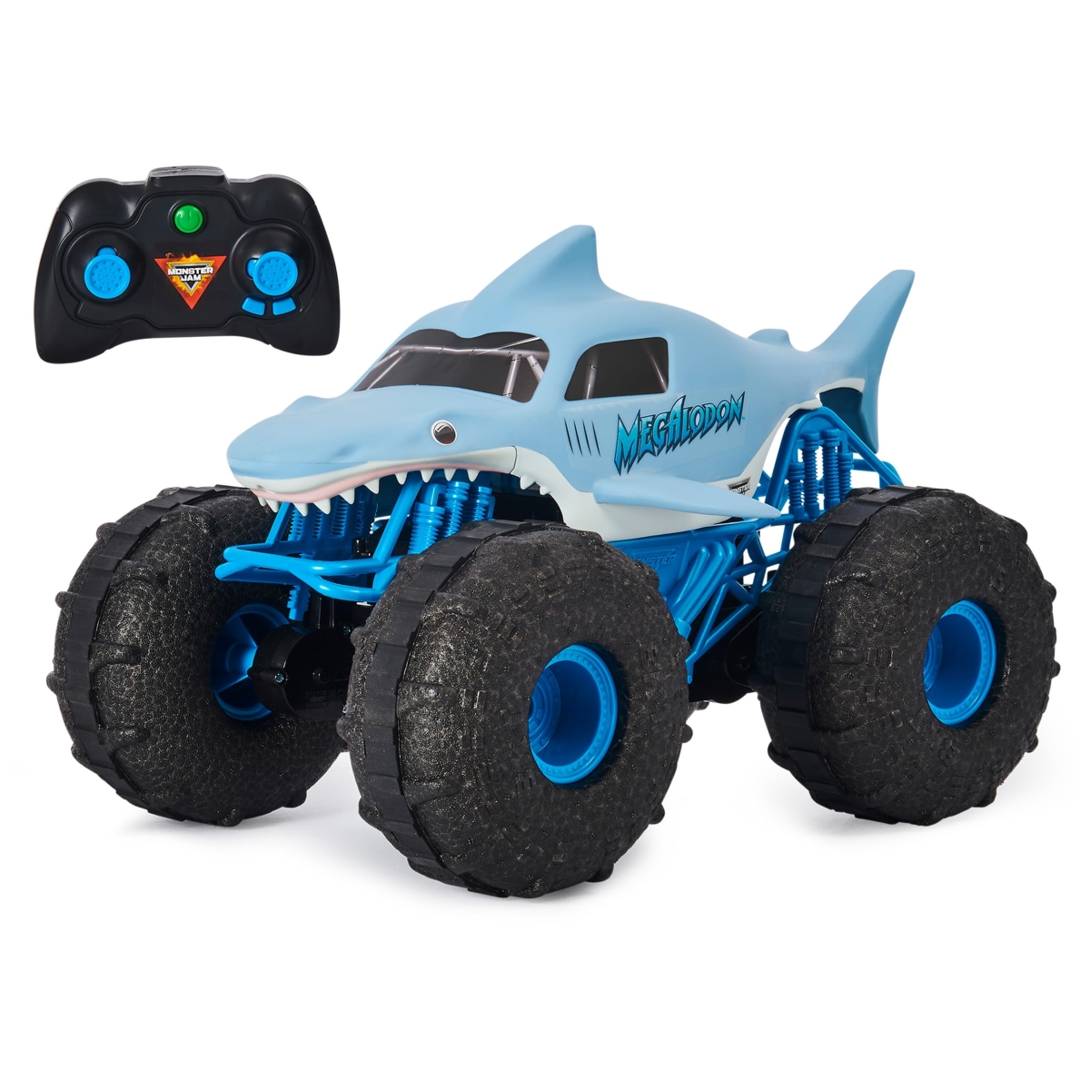 tek NT74025 Monster Jam 1-15 Scale Official Megalodon Storm All-Terrain Remote Control Monster Truck, Kids Toys for Boys & Girls Ages 4-6 Plus