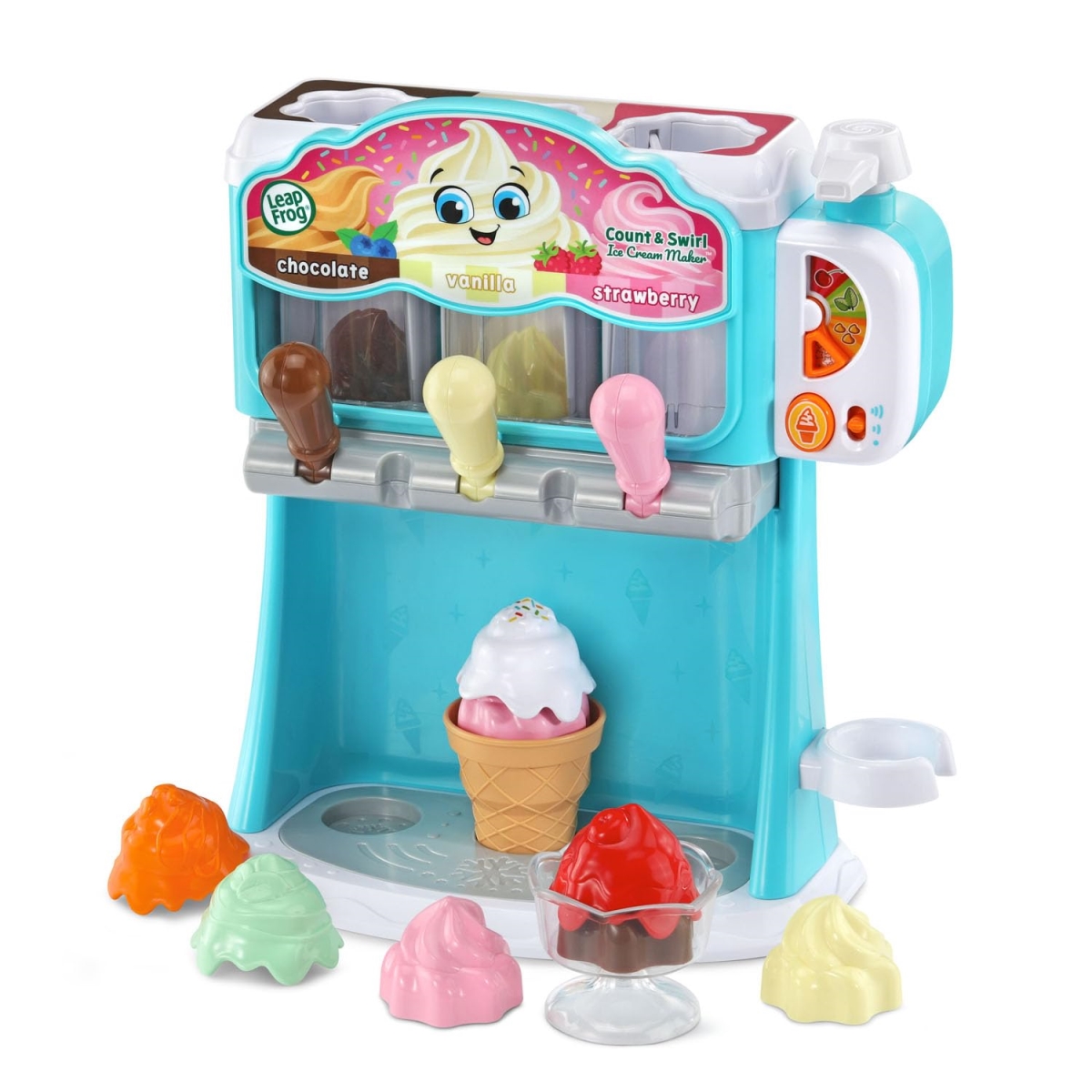 tek NT74741 LeapFrog Count & Swirl Ice Cream Maker Playset for Kids Ages 2 Years & up, Blue
