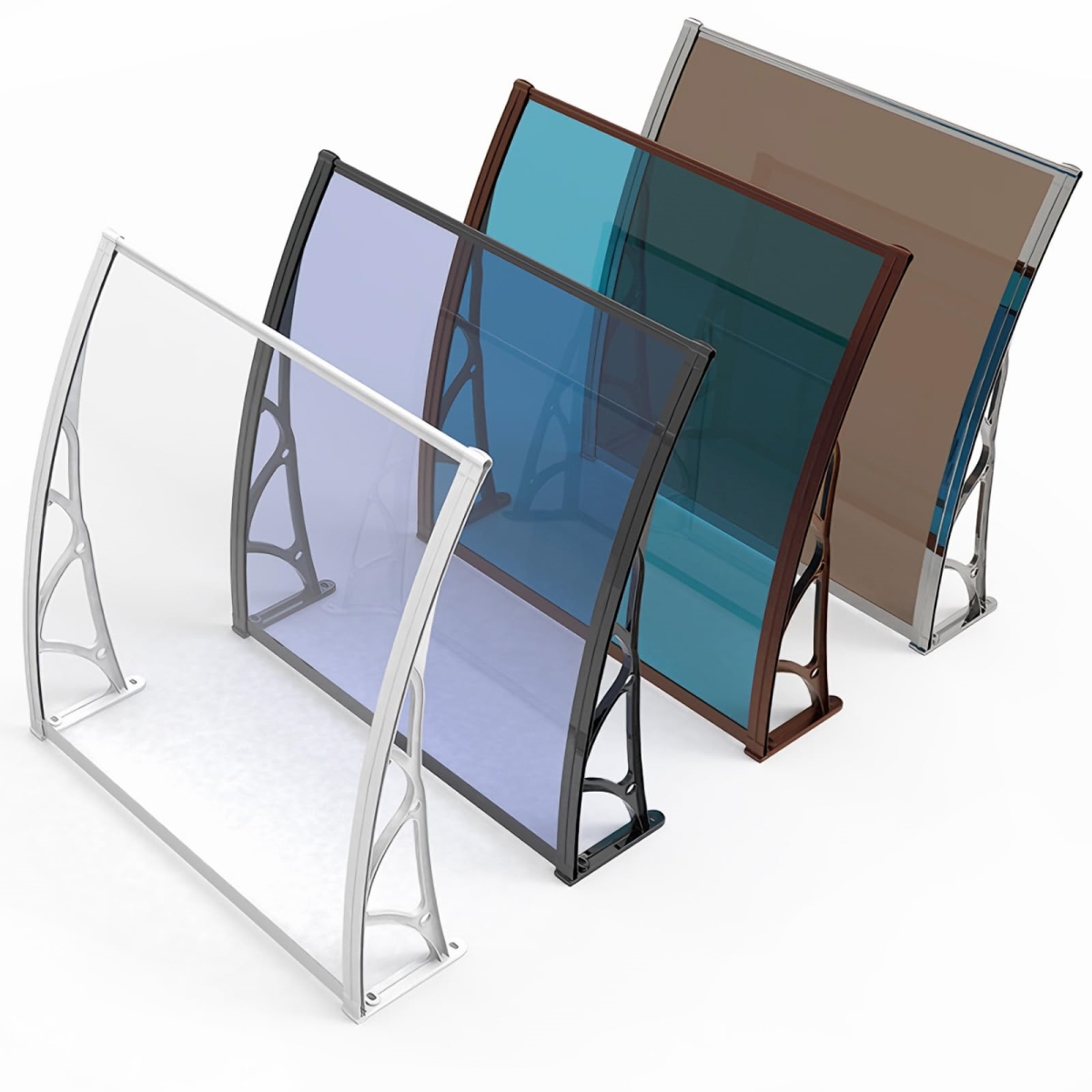 tek NT75209 Assorted Size Generic Window Awning Front Door Patio Canopy - Outdoor Rain Shelter with Aluminum Brackets for UV Rain & Snow Protection