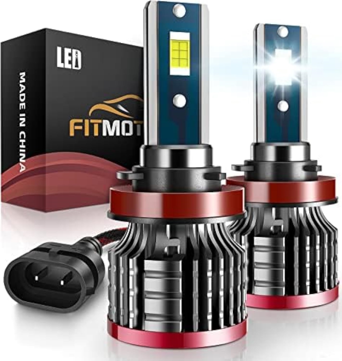 tek NT76531 80W 16000 Lumens Bright H11-H8-H9 LED Bulbs, 6500K Cool White LED Fog Light, Halogen Replacement, IP68 Waterproof - Pack of 2
