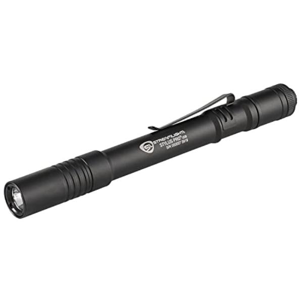 tek NT77048 Stream light 66134 Stylus Pro USB 350-Lumen Rechargeable Penlight with USB Cord & Nylon Holster, Black
