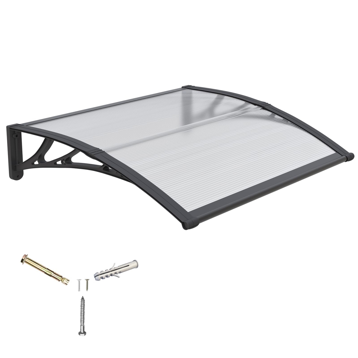 tek NT77079 40 x 40 in. Window Awnings for Doors Canopy - Polycarbonate Cover for UV, Rain, Snow & Sunlight Protection Hollow Sheet