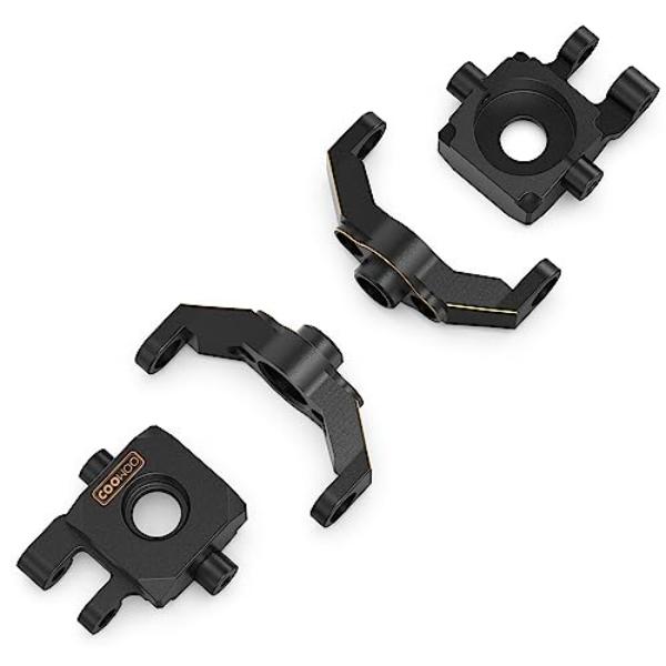 Picture of tek NT77303 COOWOO RC Counterweight Upgrade Parts Set for 1-18 Scale TRX-4M RC Crawler Cars&#44; Set of 2 Steering Knuckles & 2 Caster Blocks&#44; Made of Brass&#44; Black Coated