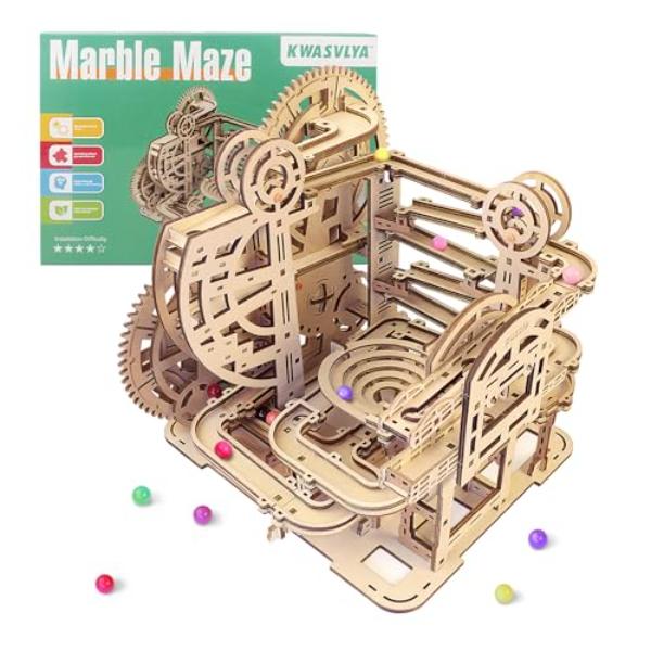 Picture of tek NT79547 Marble Maze to Build 369 Piece Advanced Wooden 3D Puzzle Model Kit for Adults & Teens&#44; DIY Wood Craft Hobby Toy&#44; Creative Gift for Men&#44; Women&#44; Age 14 Plus