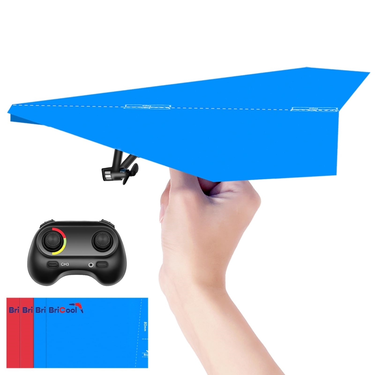 tek NT80425 RC Paper Remote Control DIY Airplane Kit with Colored Paper for Kids