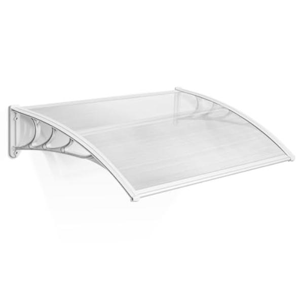 tek NT80536 39 x 38.6 in. MCombo Window Awning Outdoor Polycarbonate Hollow Sheet Door Patio Canopy - Clear, Pure & Grey