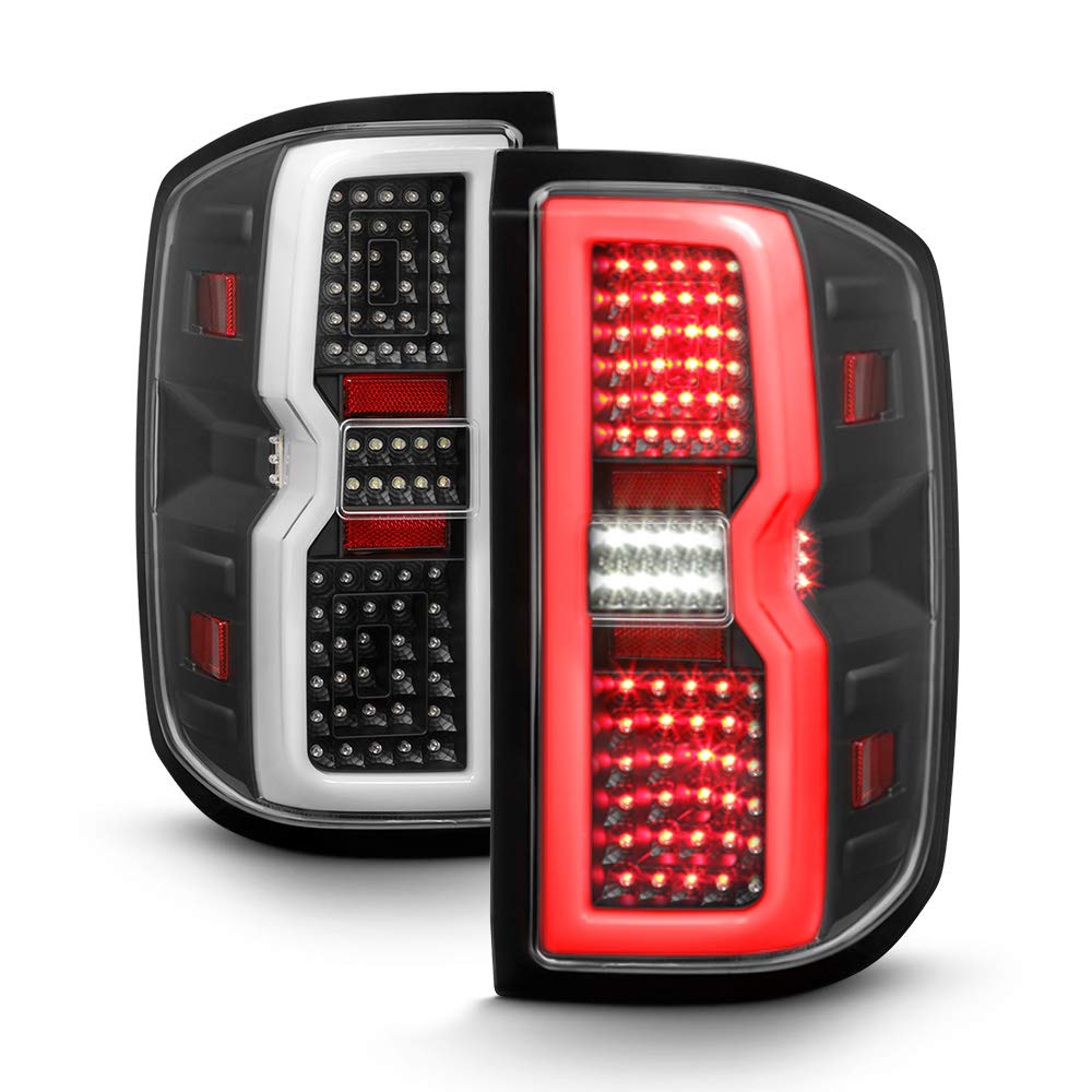 tek NT83069 UNO1RC ACANII for 2014-2018 Chevy Silverado 1500 2500 Black 3D Sequential LED Tail Brake Lights Left Plus Right