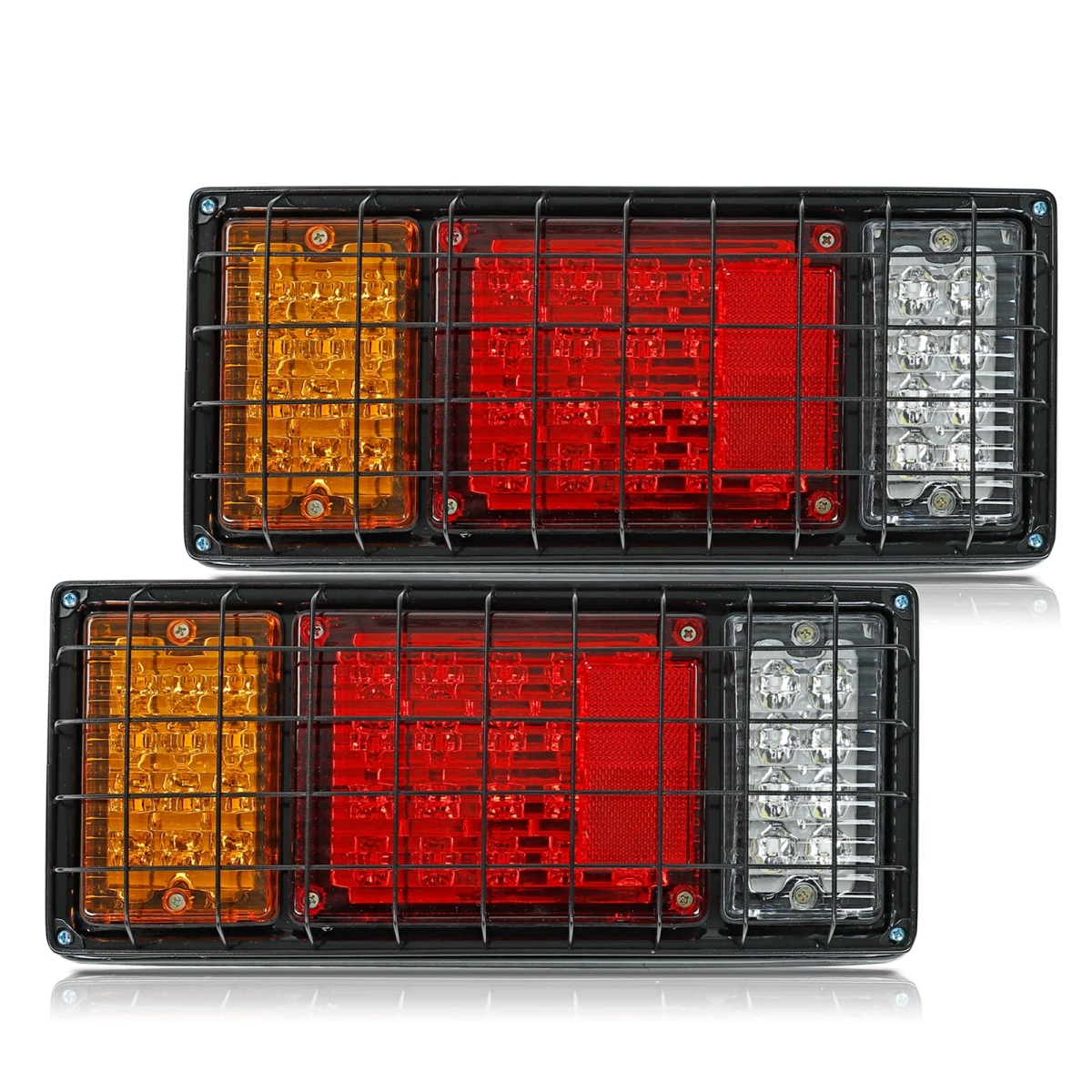 Picture of tek NT83347 BLACKHORSE-RACING LED Trailer Tail Lights Kit&#44; 40 LED Waterproof&#44; Turn Signal&#44; Brake Reverse & Running Lights for Truck&#44; Boat&#44; UTV&#44; Pickup&#44; Camper - 2 Piece