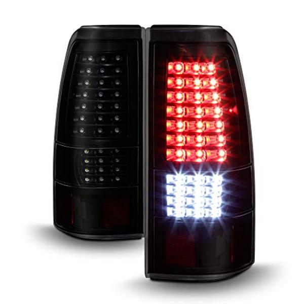 tek NT75223 ACANII 1999-2006 GMC Sierra 1999-2002 Chevy Silverado Full LED Tail Lights for Black Smoke