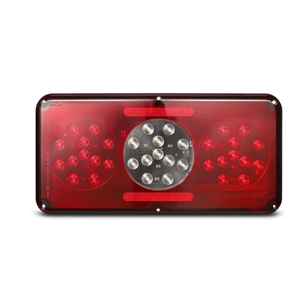 tek  UNO1RC Partsam Rectangular Triple LED Trailer Tail Light Red RV Camper Motorhome Stop Turn Tail Backup Reverse Lights Vertical & Horizontal Mount