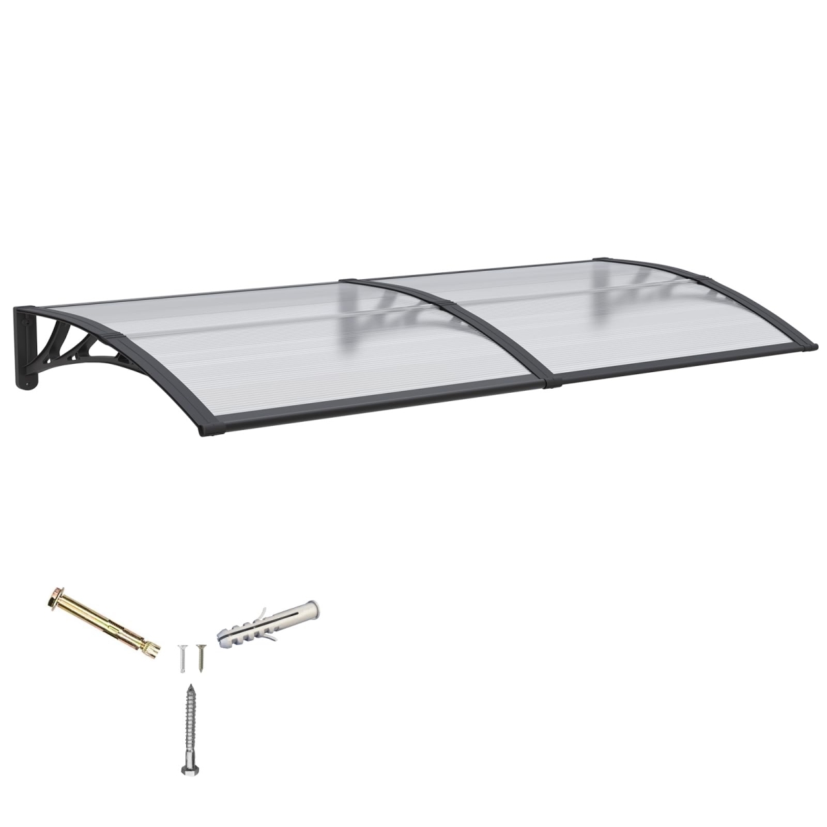 tek NT77815 32 x 80 in. Window Awnings for Doors Canopy - Polycarbonate Cover for UV, Rain, Snow & Sunlight Protection Hollow Sheet