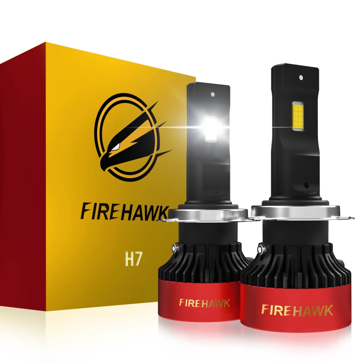 tek NT79511 Firehawk H7 40000LM 6000K LED Bulbs, Cool White, 5-Min Plug-N-Play Fog Light, Pack of 2