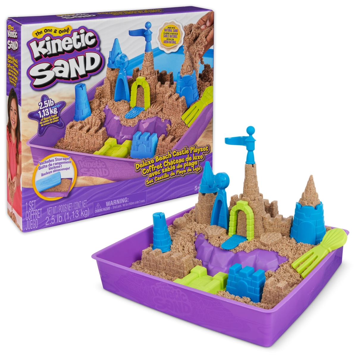 Picture of tek NT81053 Kinetic Sand Deluxe Beach Castle Playset with 2.5 lbs Play Sand&#44; Tools & Molds&#44; Sensory Toy Gift for Kids Ages 5 & Up
