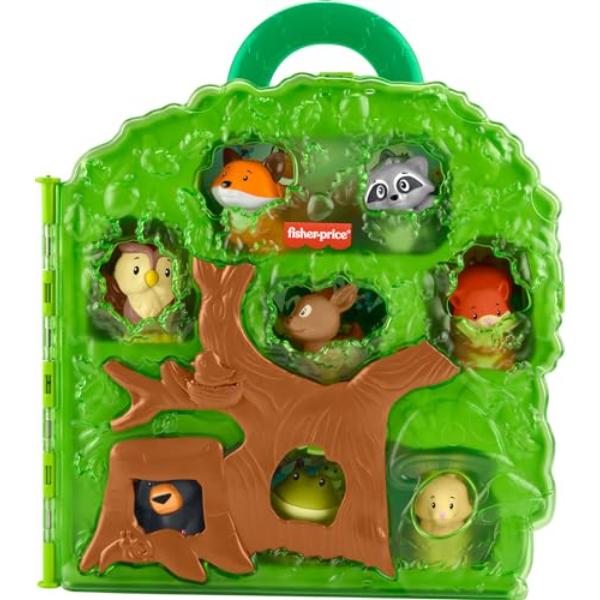 Picture of tek NT81084 Fisher-Price Little People Toddler Toy Forest Friends Carry Case Playset with Animal Figures for Pretend Play Kids Ages 1 Plus Years