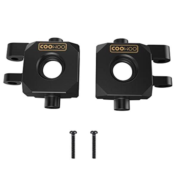 tek NT81928 UNO1RC COOWOO Brass Steering Blocks Knuckle Upgrade Parts for 1-18 RC Crawler TRX4M 0.77 oz Total Counterweight Black