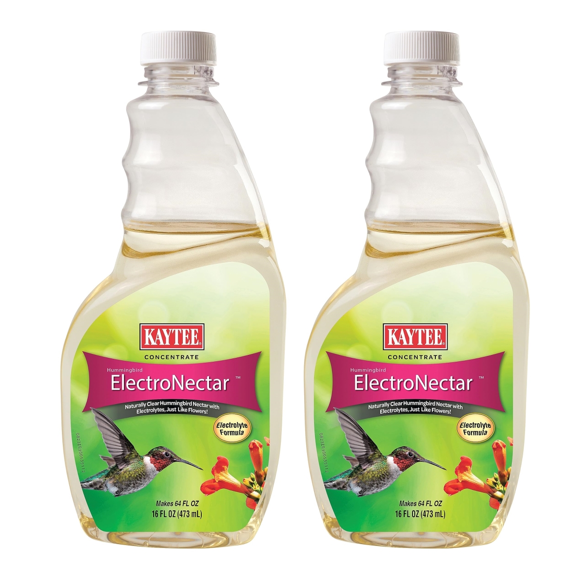 tek NT82182 UNO1RC Kaytee Hummingbird ElectroNectar Wild Bird Food, 16 oz Concentrate - Pack of 2, Makes 128 oz of ElectroNectar