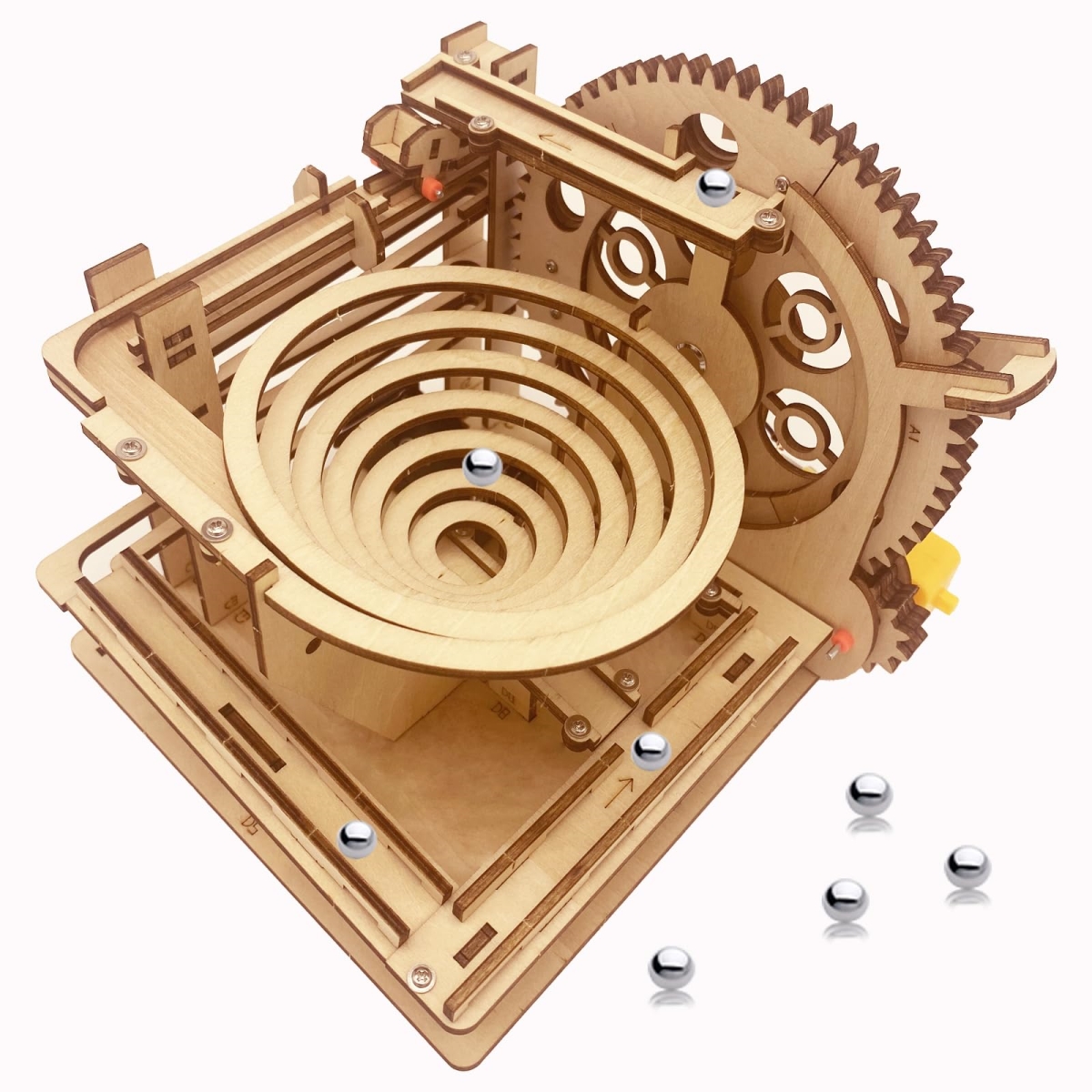 Picture of tek NT83185 3D Puzzle Wooden Marble Run DIY Model Kit Assembly Mechanical Wood Crafts for Adults & Teens Age 14 Plus Years Old