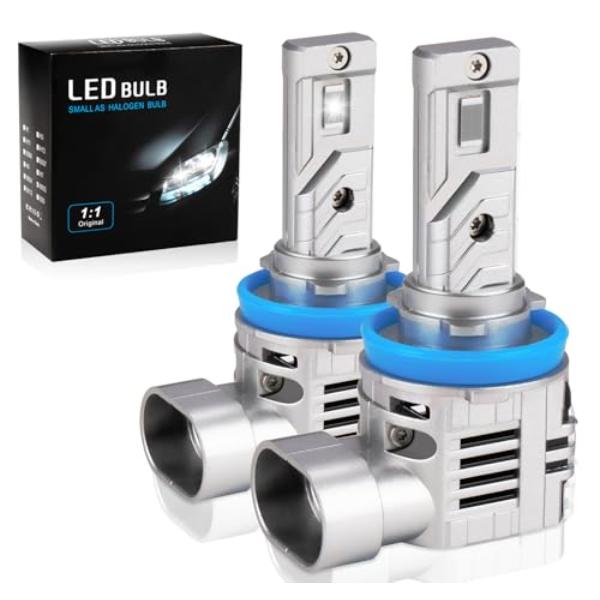 Picture of tek NT83187 H11-H9-H8 Headlight Bulbs Low Beam & Fog Light&#44; 70W Upgraded Core-16 LED with 3750 Beads&#44; 6500K Cool White Light&#44; 1-1 Design Replacement&#44; Cooling Fan&#44; Pack of 2