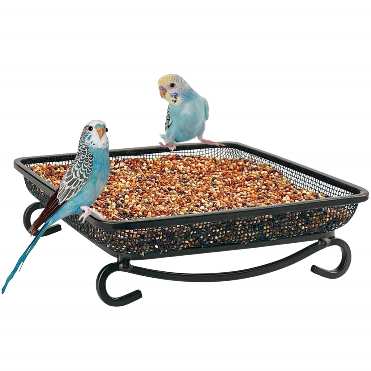 tek NT80193 MIXXIDEA Ground Metal Platform Mesh Seed Bird Feeder Tray, Great Attracting Garden Yard Decoration for Wild Birds Squirrels Dove
