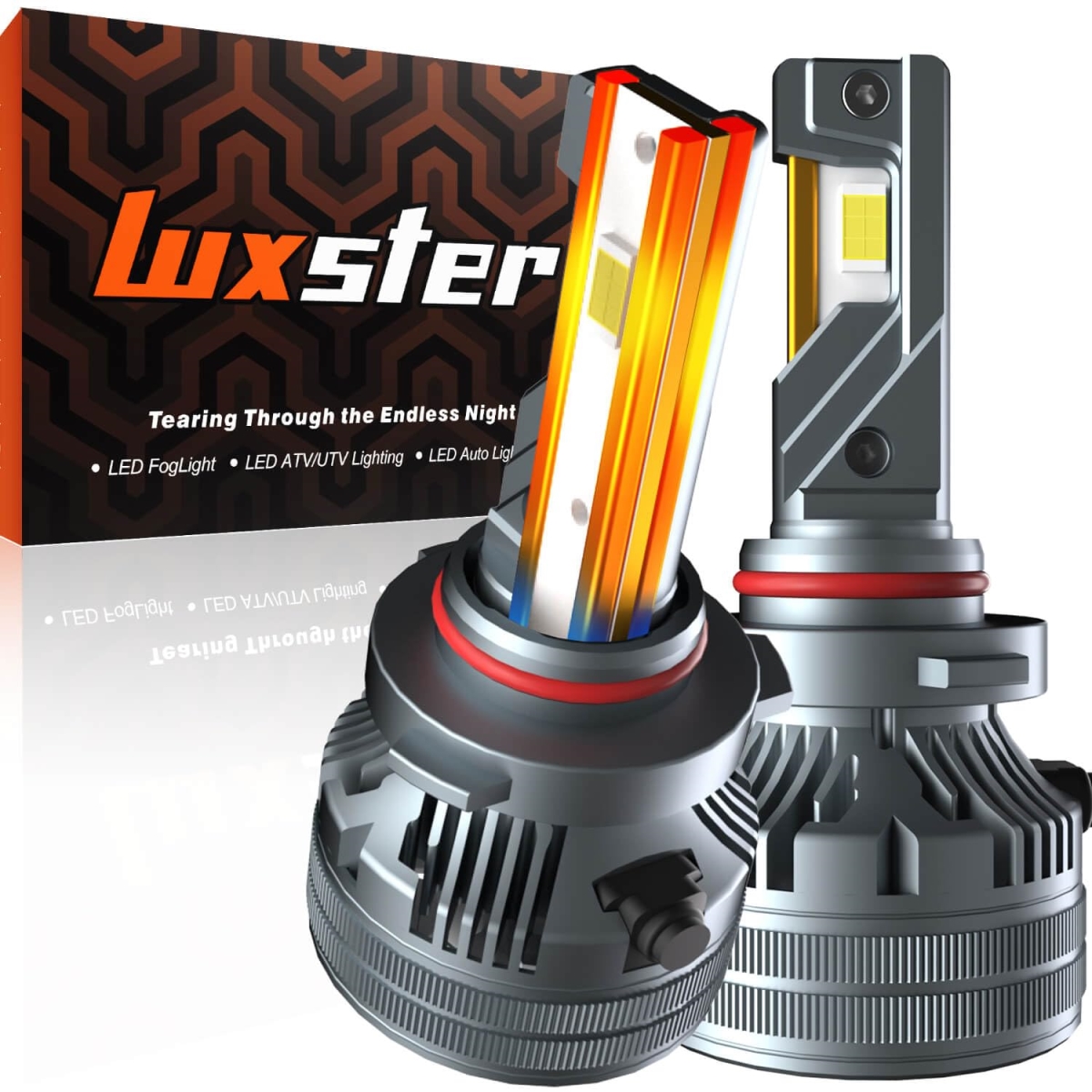 tek NT81196 Luxster Punisher 40000 Lumens Ultra-Bright 9005 HB3 9145 H10 LED Fog Light Bulbs, 6000K Pure White - Pack of 2