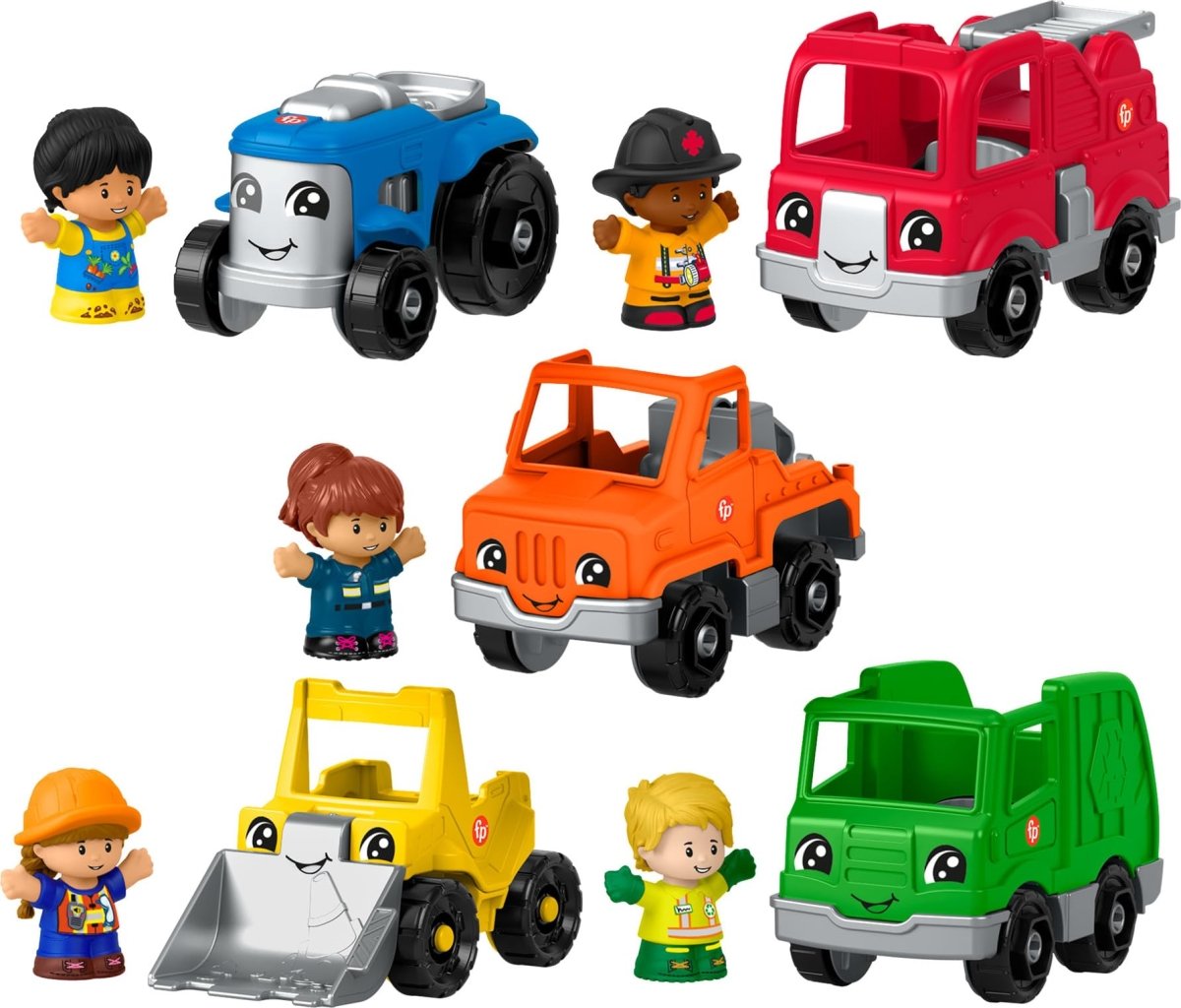 Picture of tek NT81507 Fisher-Price Little People Toddler Playset Activity Vehicles Set with 10 Toys for Preschool Pretend Play Kids Ages 1 Plus Years