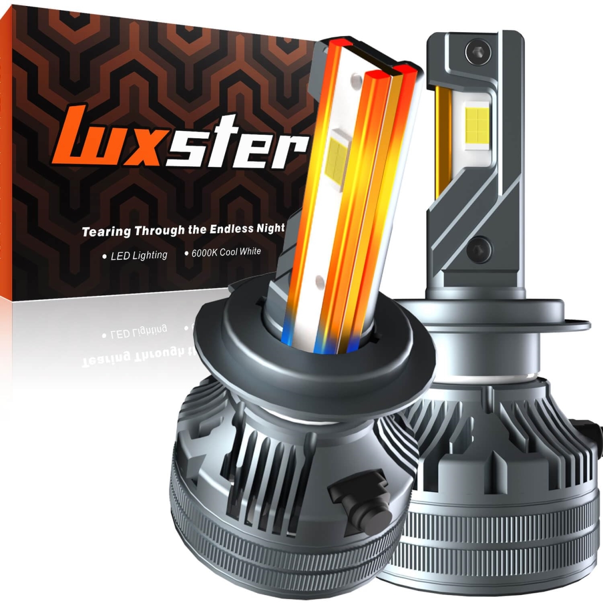 tek NT83261 Luxster Punisher Ultra-Bright IP68 Waterproof 40000 Lumens H7 LED Fog Light Bulbs, 6000K Pure White - Pack of 2