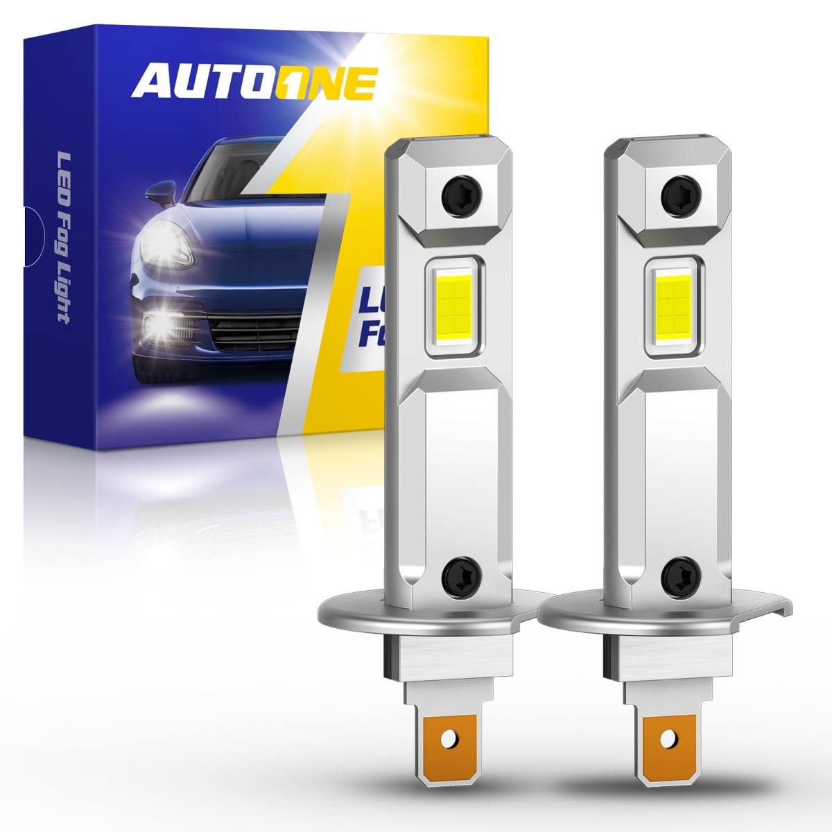 tek NT76128 UNO1RC AUTOONE H1 Fog Bulbs, Ultra Bright 6500k Cool White Replacement for Halogen, 1-1 Mini Size Fog Light Bulbs, Pack of 2