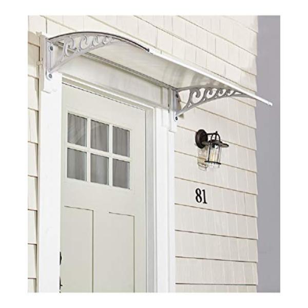 tek NT76918 UNO1RC The Lakeside Collection White 47.5 in. Window Awning or Front Door Canopy - Shield from Rain & Snow