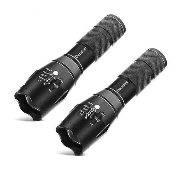 tek NT78130 TC1200 Tactical Super Bright 1200 Lumens 5 Light Modes Zoomable LED Flashlights Torch, Pack of 2