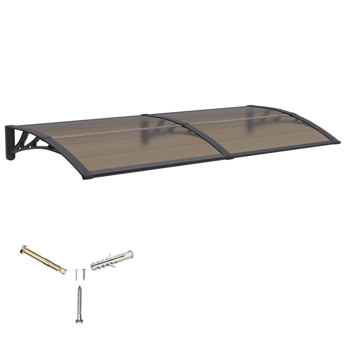 tek NT75148 32 x 60 in. Window Awnings for Doors Canopy - Polycarbonate Cover for UV, Rain, Snow & Sunlight Protection Hollow Sheet