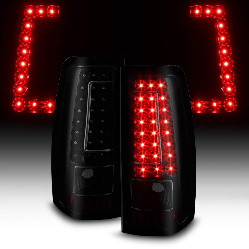 tek NT75616 UNO1RC ACANII for Black Smoke 2003-2006 Chevy Silverado 1500 2500 3500 LED Tail Lights Brake Lamps