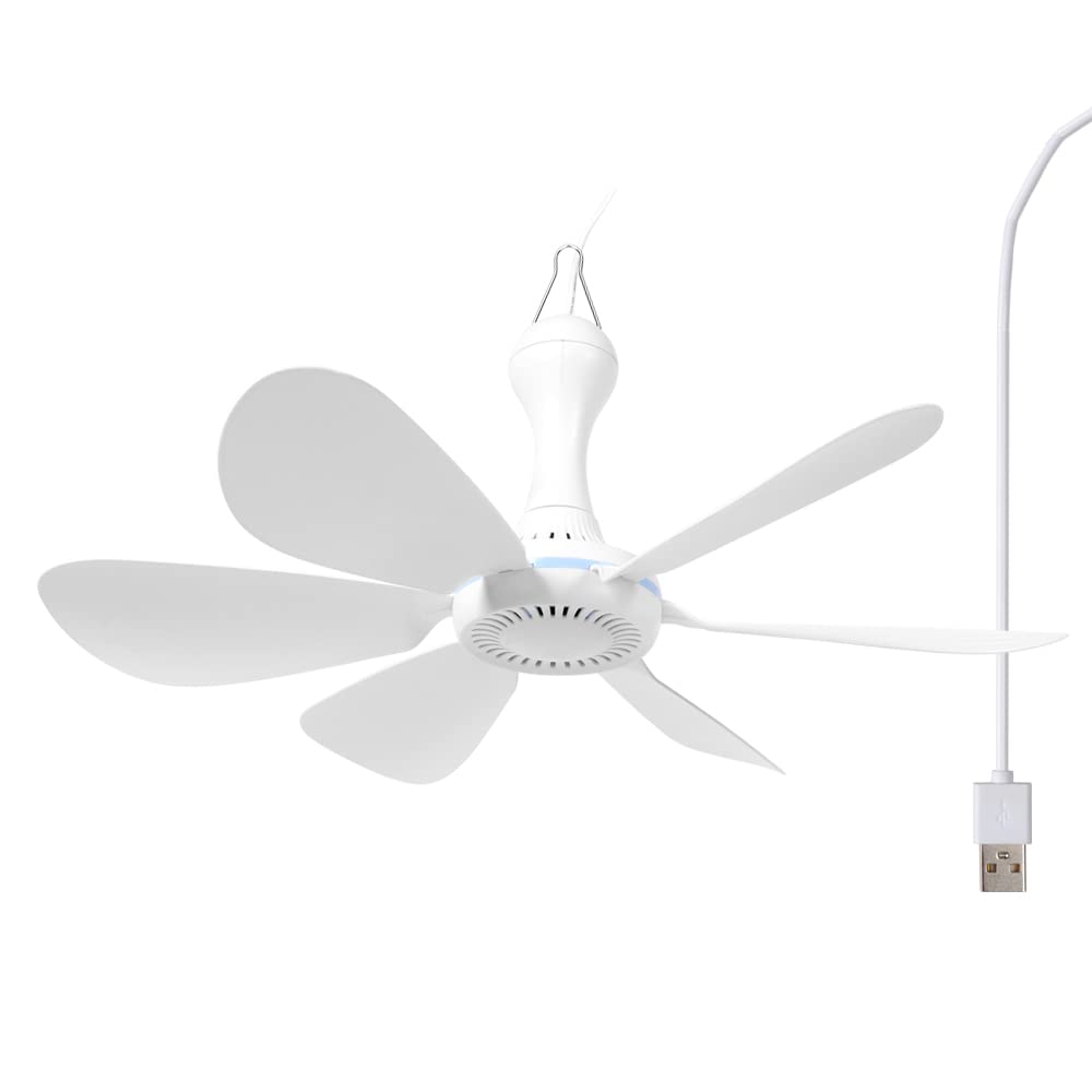 tek NT75625 USB Battery Operated Mini Small Quiet RV Emergency Portable Outdoor Hanging Gazebo Canopy Dorm Camping Ceiling Fan