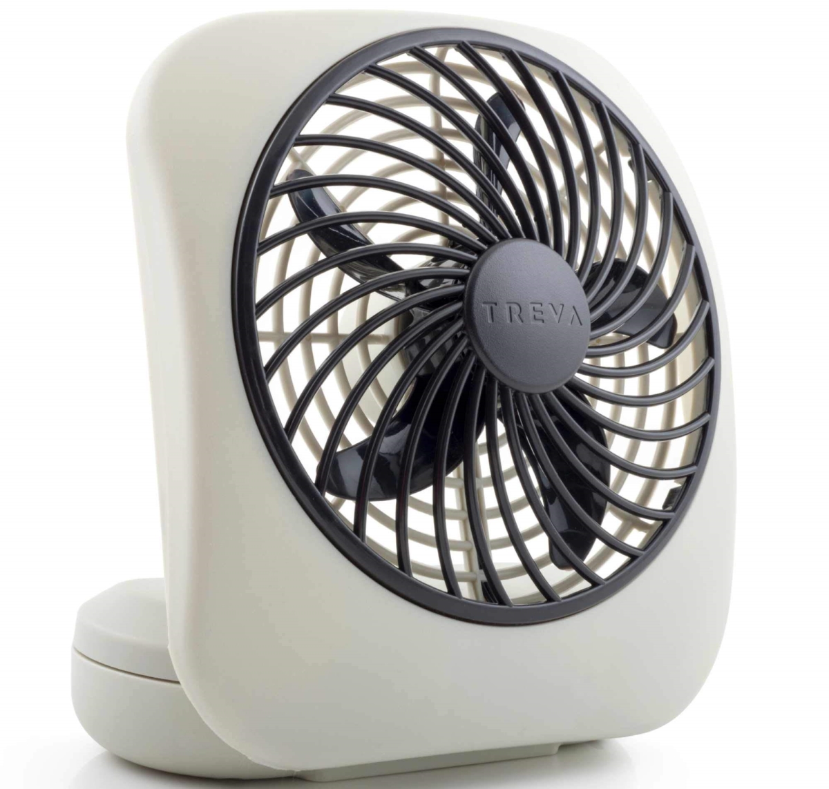 tek NT75915 5 in. O2COOL Treva Battery Powered 2 Cooling Speeds Small Portable Desk Fan with Compact Folding & Tilt Design Cubicle Accessories - Grey