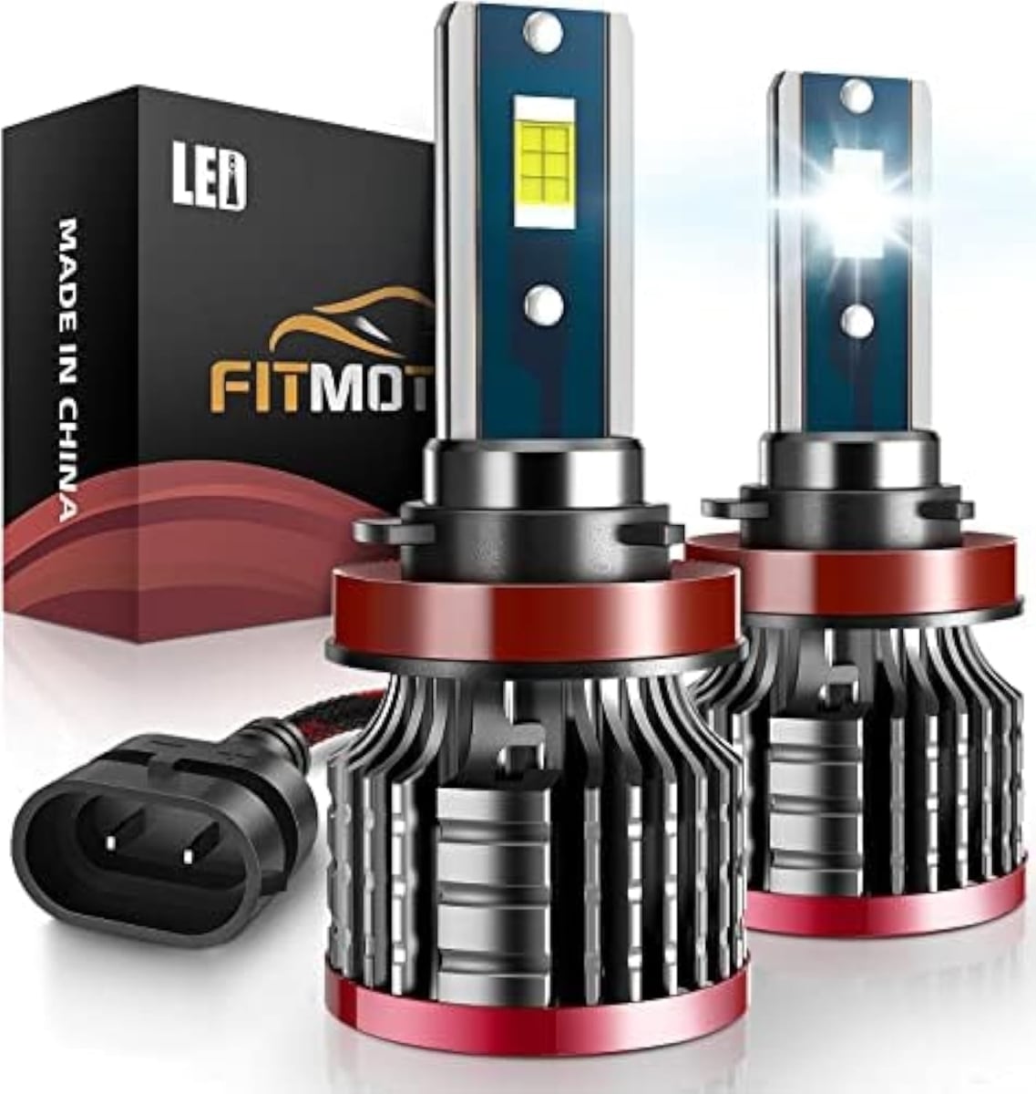 tek NT76530 80W 16000 Lumens Bright H11-H8-H9 LED Bulbs, 6500K Cool White LED Fog Light, Halogen Replacement, IP68 Waterproof - Pack of 2