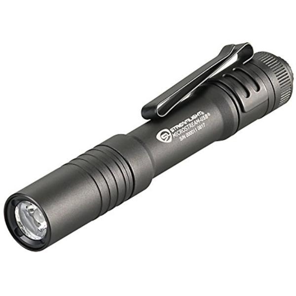 tek  Stream light 66601 Micro Stream 250-Lumen EDC Ultra-Compact Flashlight with USB Rechargeable Battery, Clear Retail Packaging, Black