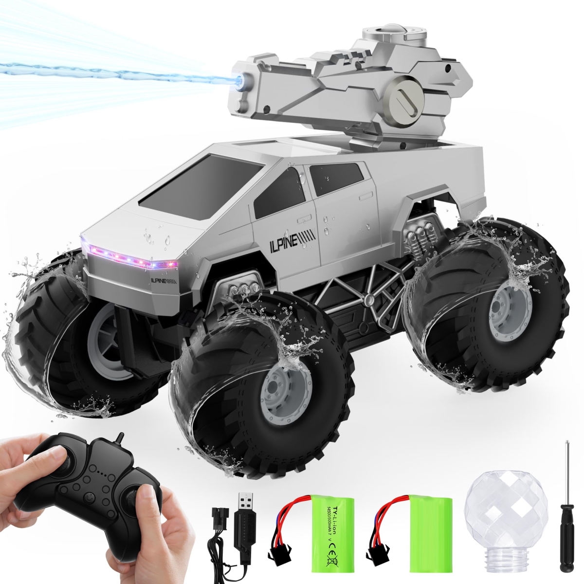 tek NT78102 Cybertruck 1-16 Scale 2.4GHz Remote Control Amphibious 4WD All Terrain Off-Road Waterproof Pickup Monster Cyber Truck Toy for Boys