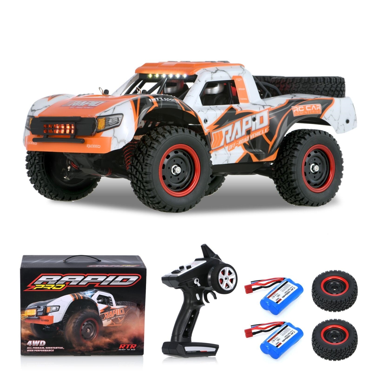 tek  GoolRC 1-14 Scale All Terrain Brushless 70 KMH High Speed 4WD RTR Fast 2024 Upgrade Electric Off-Road Remote Control RC Truck with 2 Batteries