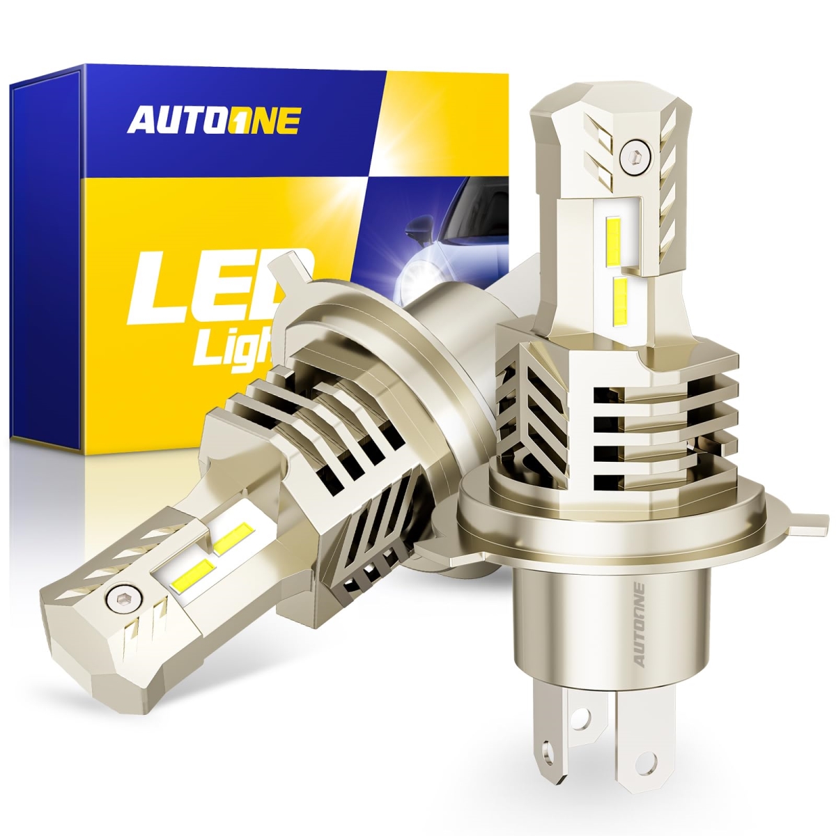 tek NT80520 UNO1RC AUTOONE H4 & 9003 & HB2 Fog Bulbs 6000K White, 26000LM, Plug & Play, IP67 Underhood Replacement, 2 Piece