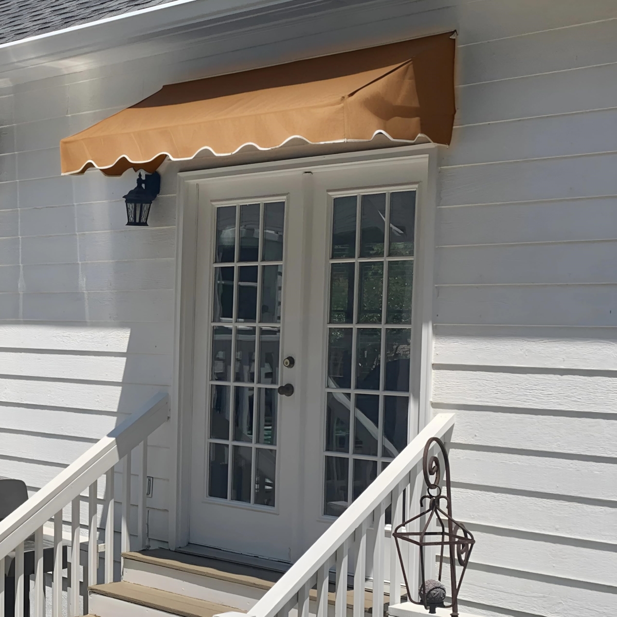 tek NT80639 8 ft. Wide Door & Window Sunbrella Canvas Awning, 5 Colors Plus 3 Sizes, Classic, Linen