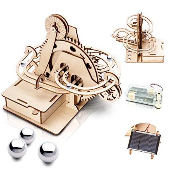 Picture of tek NT81752 Marble Run to Build 3D Wooden Puzzle Model Kit for Adults & Teens&#44; DIY STEM Project with Solar Power&#44; Educational Gift for Women&#44; Kids Ages 8-14