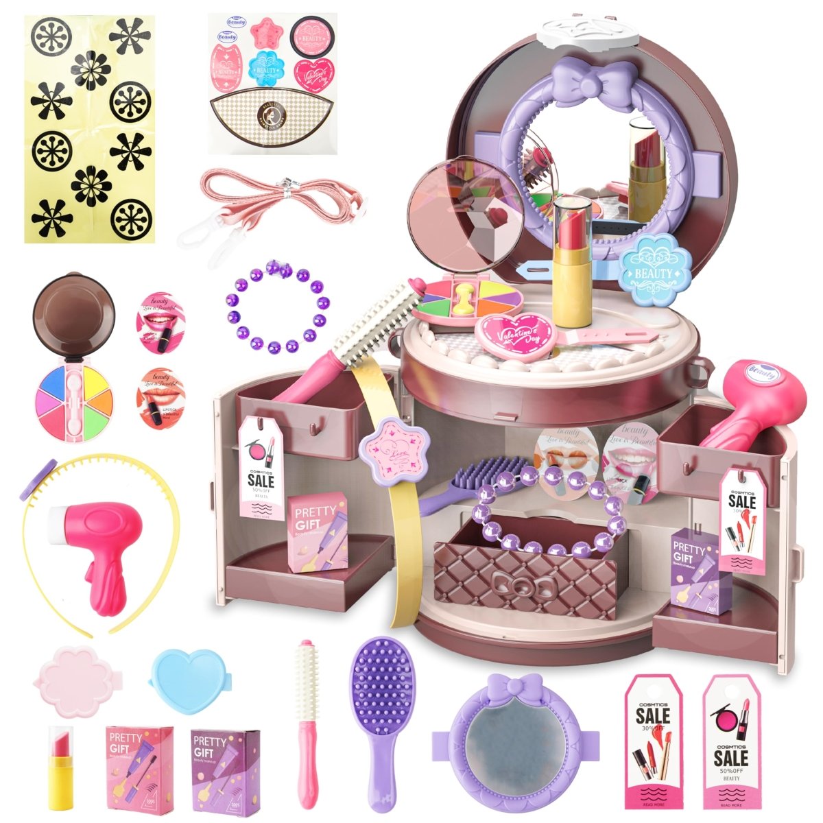 Picture of tek NT82956 Toy Chois 3-in-1 Toddler Fake Makeup Toys with Adjustable Strap for 3-8 Year Old Girls