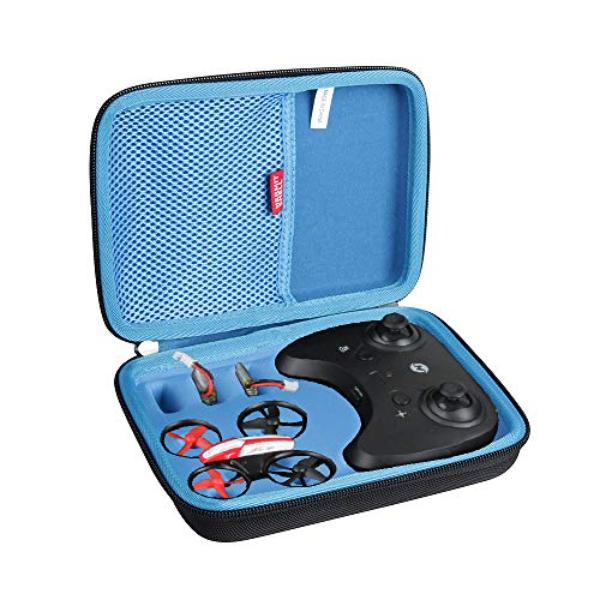 tek NT79665 UNO1RC Hermitshell Hard Travel Case for Holy Stone HS210 Mini Drone RC Nano Quadcopter Indoor Small Helicopter Plane - Black Plus Blue