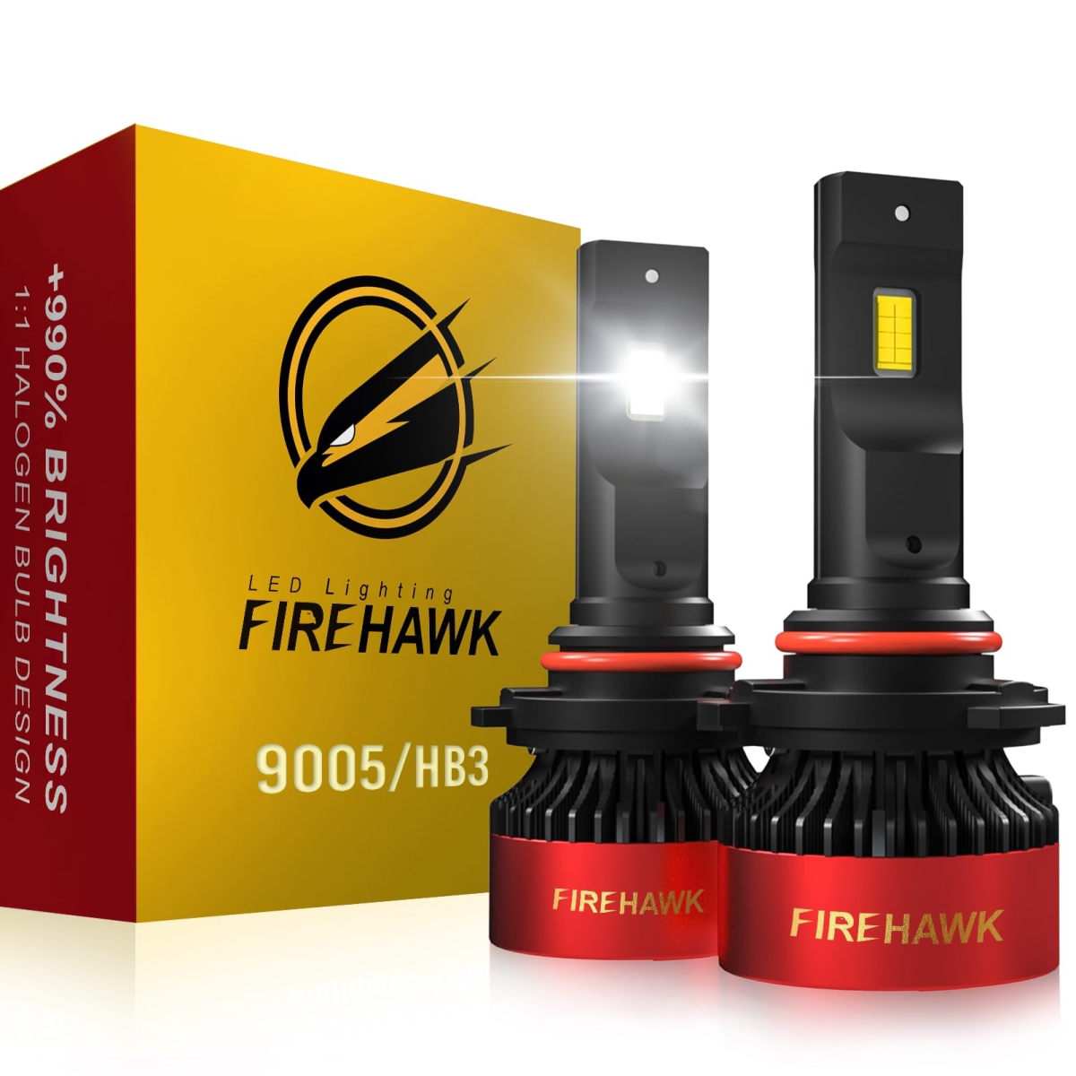 Picture of tek NT79701 Firehawk 9005 HB3 H10 9145 LED Fog Light Bulbs&#44; 40000LM 6000K Cool White&#44; 990 Percent Brightness&#44; Plug & Play Installation - Cool White - Pack of 2