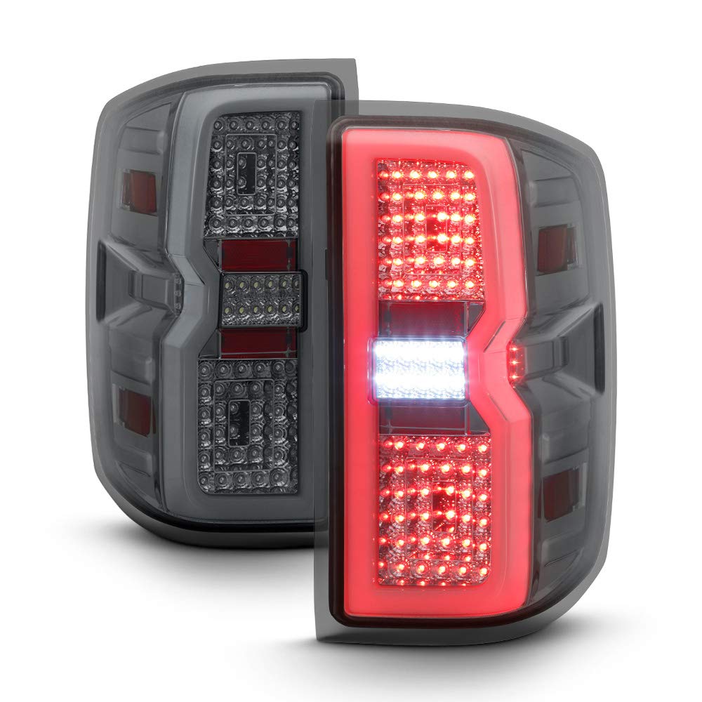 tek NT80476 UNO1RC ACANII for 2014-2018 Chevy Silverado LED Tube Tail Lights Brake Lamps SMOKE