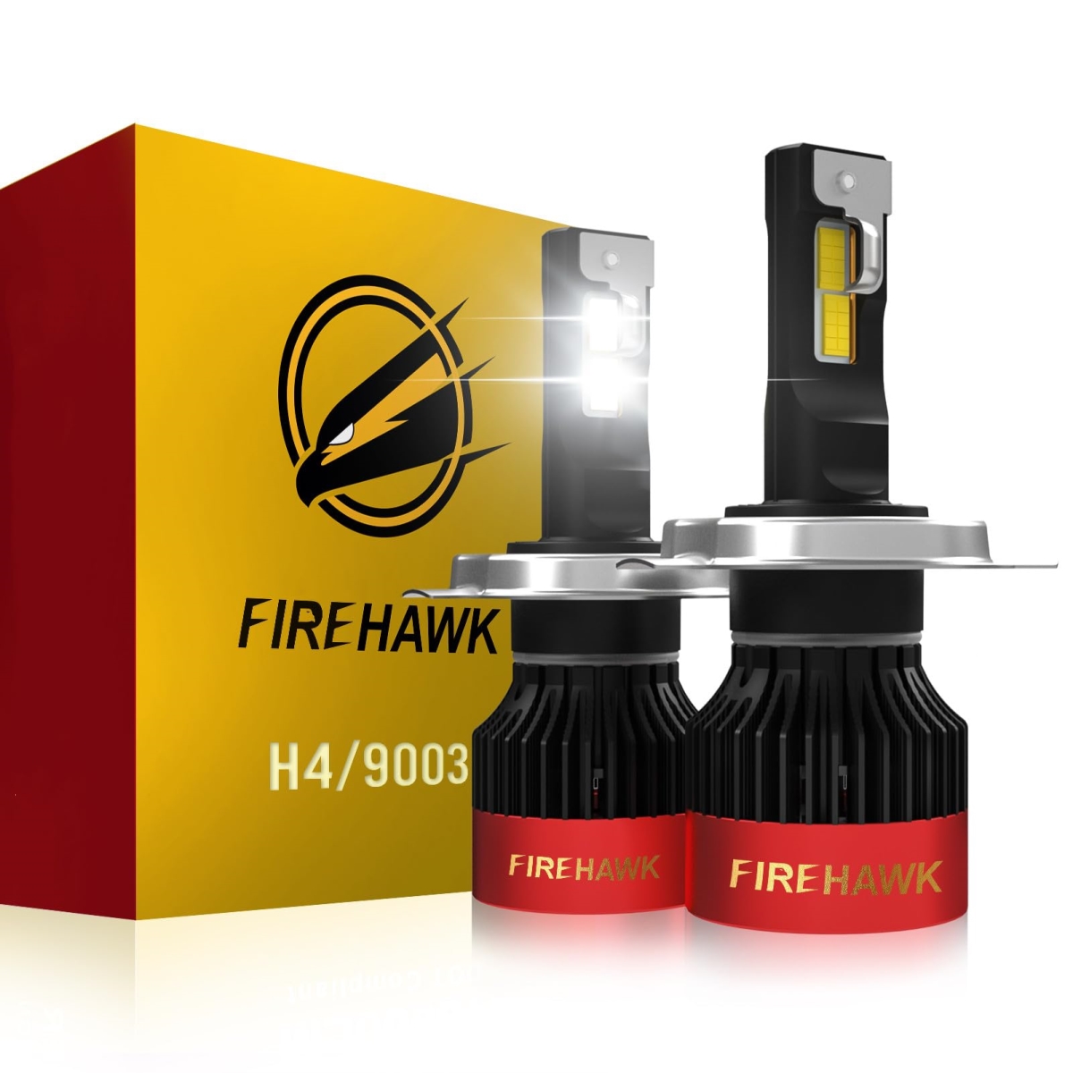 tek NT81166 Firehawk H4, 9003, HB2 40000LM 6000K LED Bulbs, 5-Min Plug-N-Play Fog Light, Cool White, Pack of 2