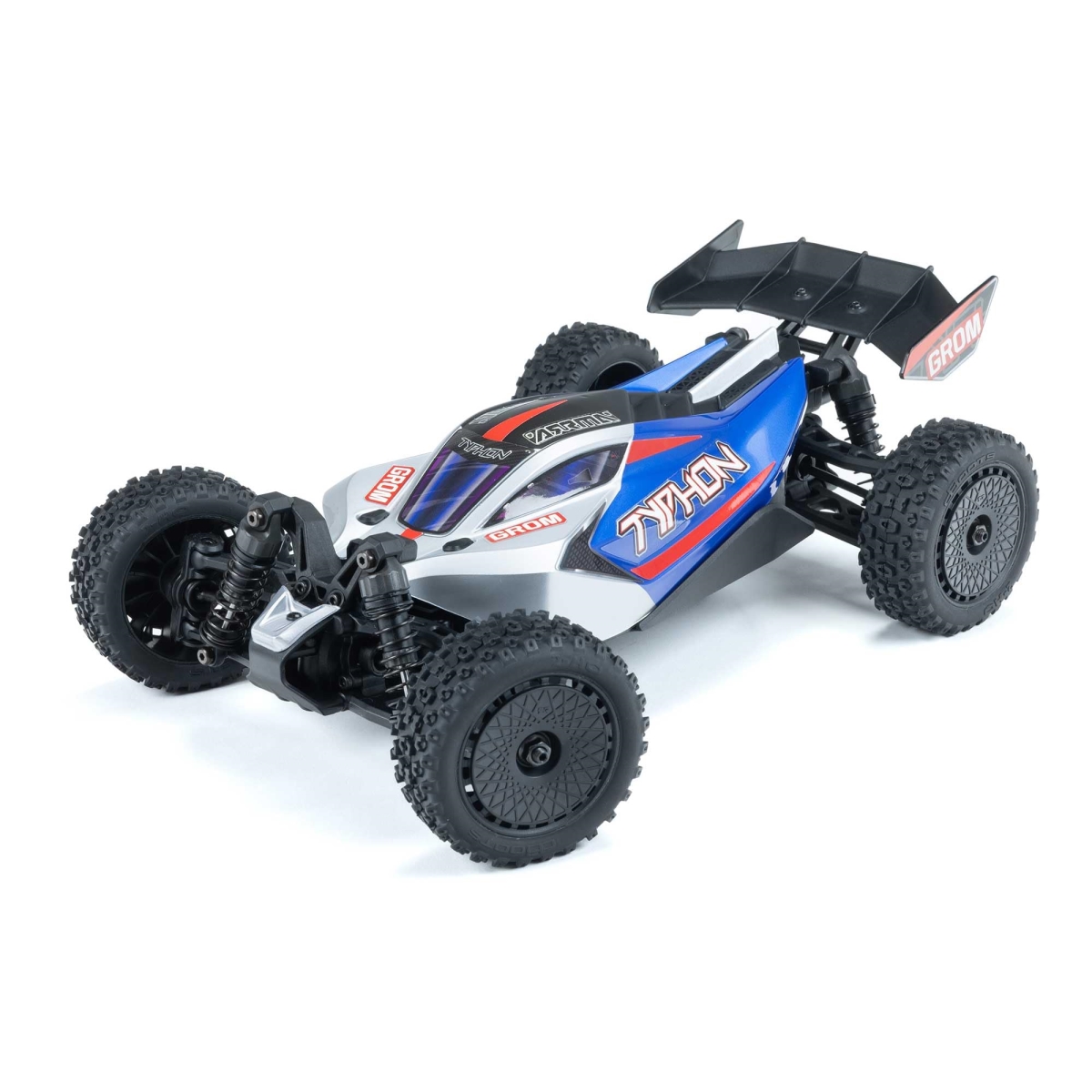tek NT81778 UNO1RC ARRMA RC Car Typhon GROM 4x4 Smart Small Scale Buggy RTR with Battery & Charger, Blue, Silver